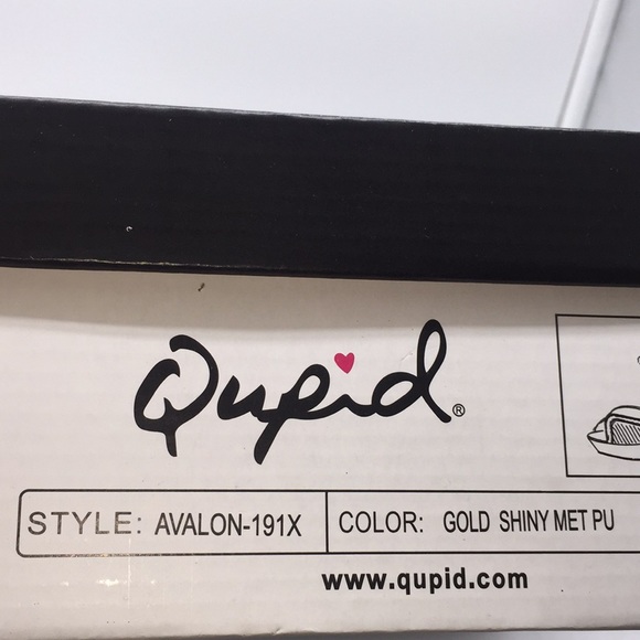 Qupid Ladies Platform Heels Pumps 5” Gold Shiny Metallic Open Toe Size 7.5 - Picture 5 of 16